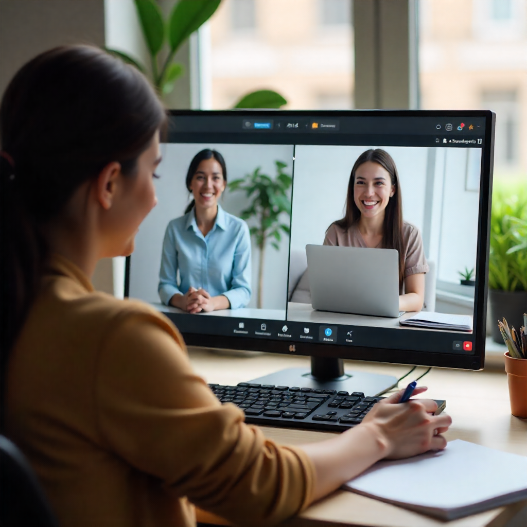 Estudiante aprendiendo idiomas online